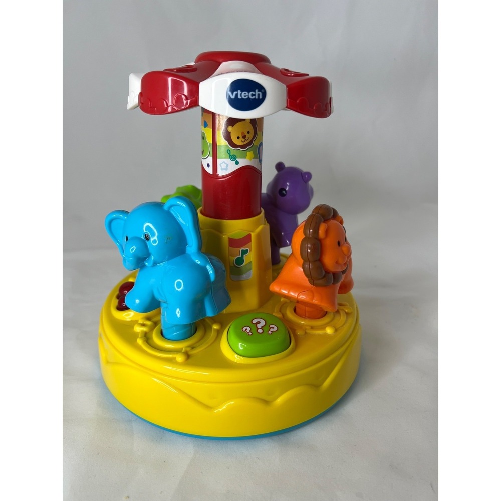 VTech Spin Learn Color Carousel Baby Toy Lights Sounds Tested